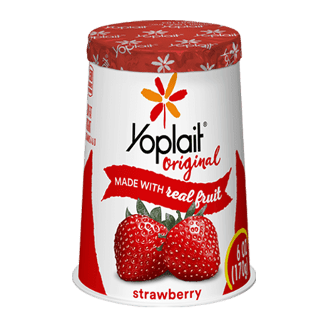 Yoplait Original Strawberry Yogurt, front of product.