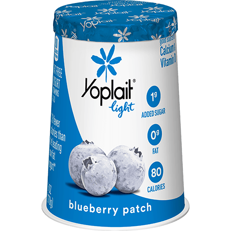 Yoplait Light Single Serve Blueberry Patch Yogurt, front of product.