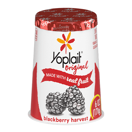 Yoplait Original Single Serve Blackberry Harvest Yogurt, front of product.