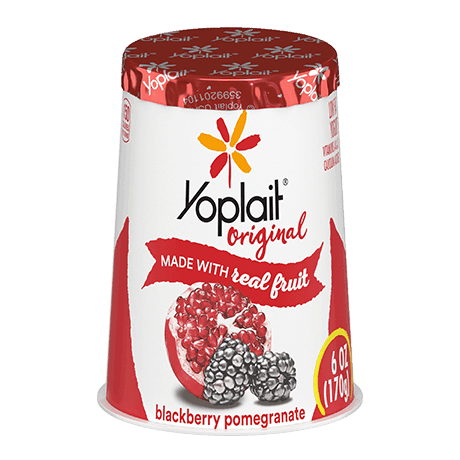 Yoplait Original Single Serve Blackberry Pomegranate Yogurt, front of product.