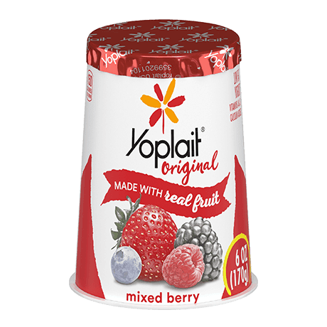 Yoplait Original Single Serve Mixed Berry Yogurt, front of product.