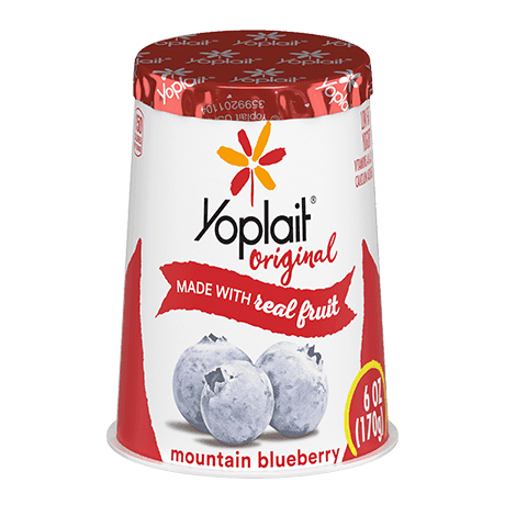 Yoplait Original Single Serve Mountain Blueberry Yogurt, front of product.