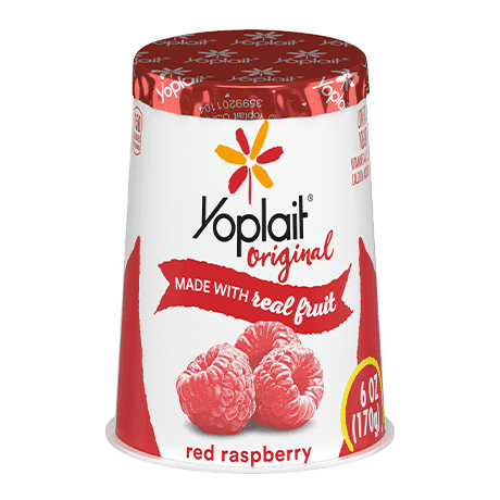 Yoplait Original Single Serve Red Raspberry Yogurt, front of product.