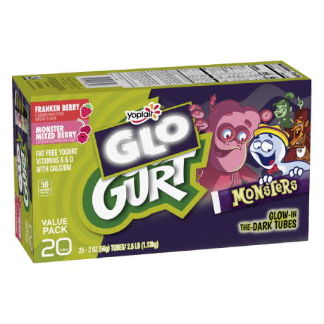 Go-Gurt franken berry and monster mixed berry yogurt, front of the product