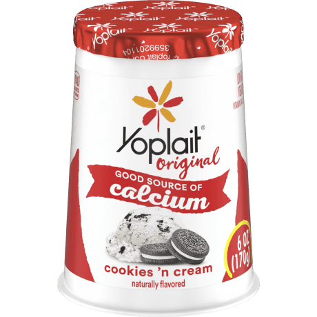 Yoplait Original Single Serve Cookies 'n Cream Yogurt, front of product.