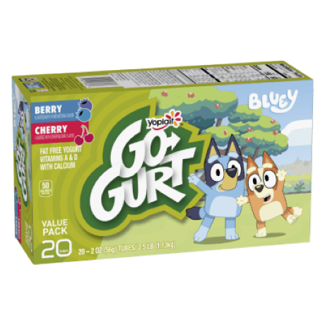 Go-gurt 20 count berry and cherry, front of package