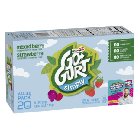 Yoplait Go-GURT 20 count Simply Strawberry, front of package