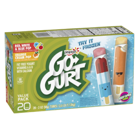 Yoplait Go-GURT 20 Count Variety Pack Yogurt, front of product.