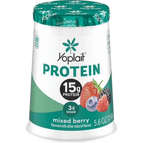 Yoplait protein mixed berry yogurt single serve, front of package